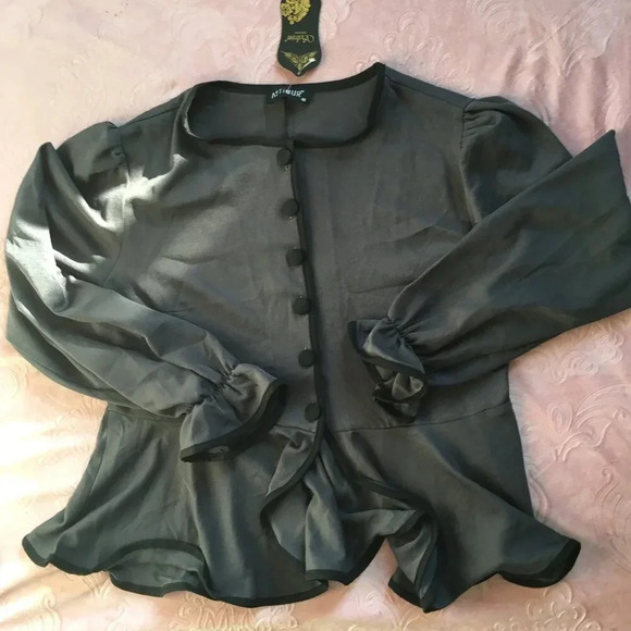 SET Jacket, Skirt maxi , Formal , Femine ,  Gray , Women Plus size EU 48 / US 16 - Picture 3 of 9